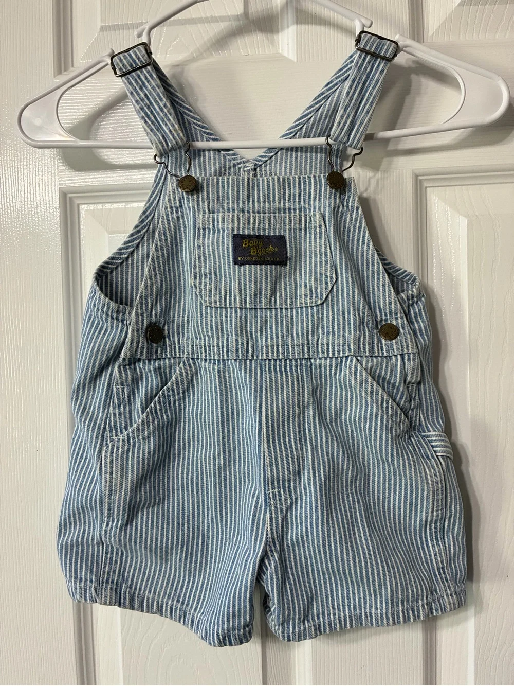 Vintage OshKosh B’gosh Baby Vestbak Railroad Stripe Shortalls 24M
